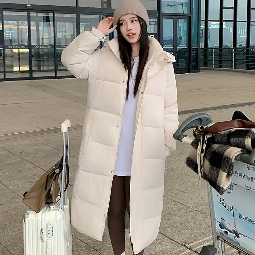 겨울 한파 걱정 끝! 비브온 따뜻한 오버핏 여성 후드 롱 패딩 솔직 후기 1 product image 10