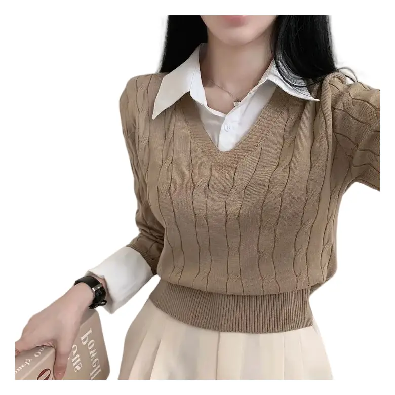 🌿새 학기, 캠퍼스 여신은 나야 나! 예쁨시전 스쿨룩 페이크 셔츠 니트 후기