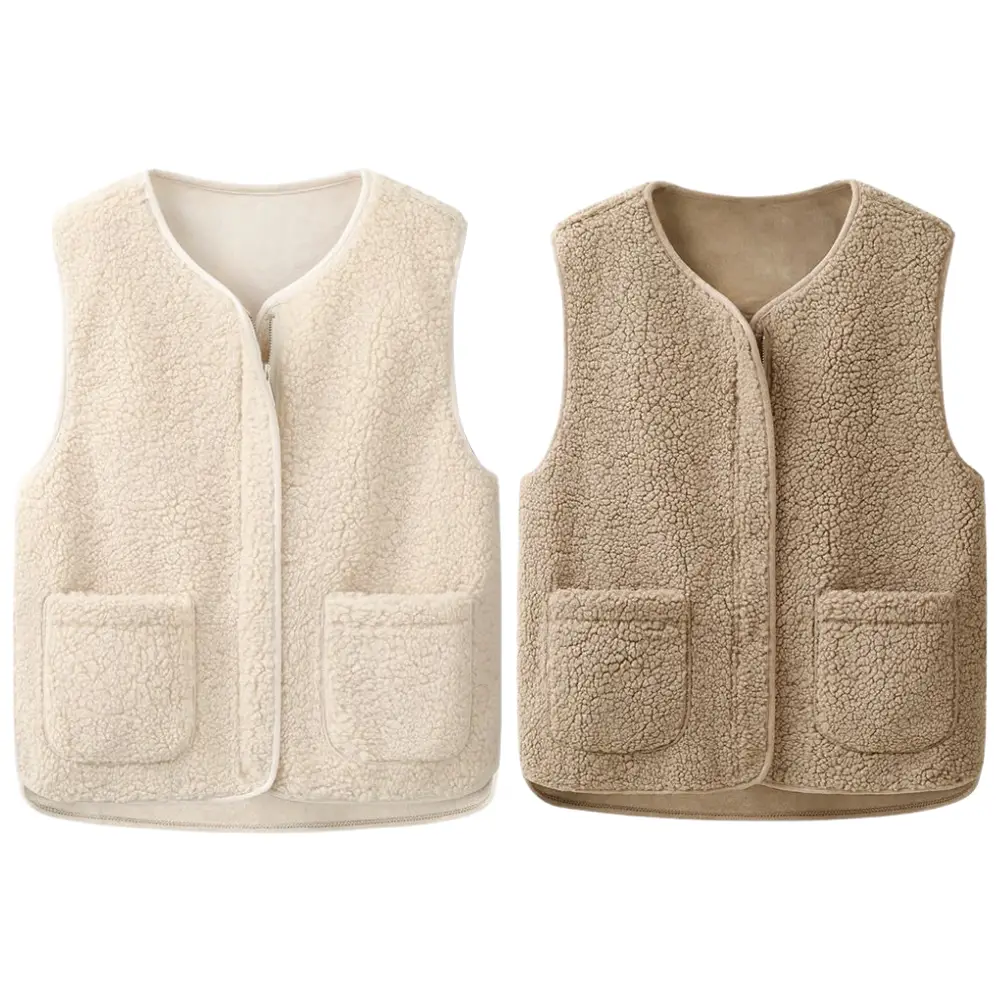 따뜻함과 스타일을 한 번에! 쿠팡 여성뽀글이조끼 랭킹 TOP 10 분석 6 르마틴홈 여성 모던 뽀글이 조끼 가벼운 양털 경량 2종 세트