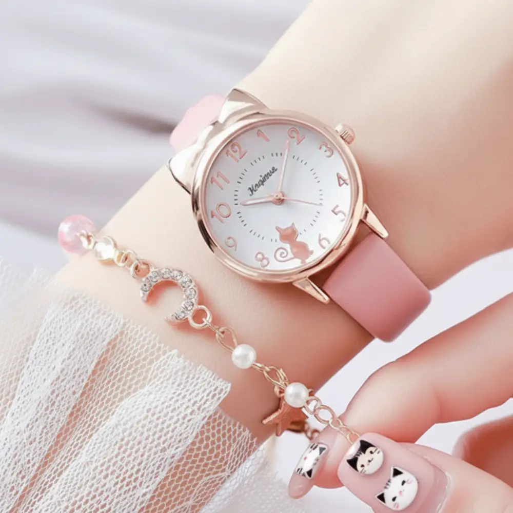 여성 시계! 당신의 스타일을 완성할 시계는? 1 어썸H 패션 손목 시계 고양이 리본 심플 큰 숫자 디자인 여학생 시험
