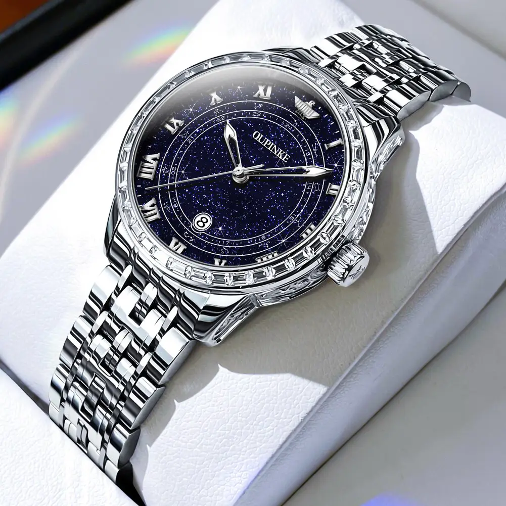 여성 시계! 당신의 스타일을 완성할 시계는? 10 OUPINKE 여성시계 기계식 오토매틱 럭셔리 명품 워터프루프 야광 일력 메탈시계