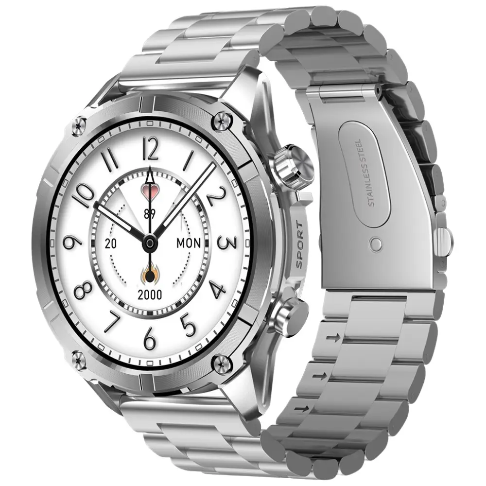 당신의 손목을 빛낼 최고의 스마트워치는? 8 와피크 아웃도어 블루투스 스마트워치 Y7 1.43인치 GPS 방수방진 스포츠워치, GPS + 블루투스, 3.9cm, 실버